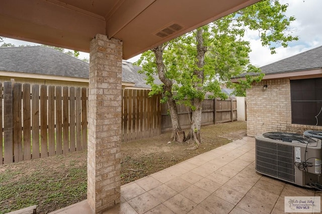 view of patio / terrace featuring central AC