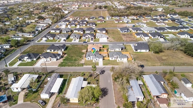 aerial view with a residential view