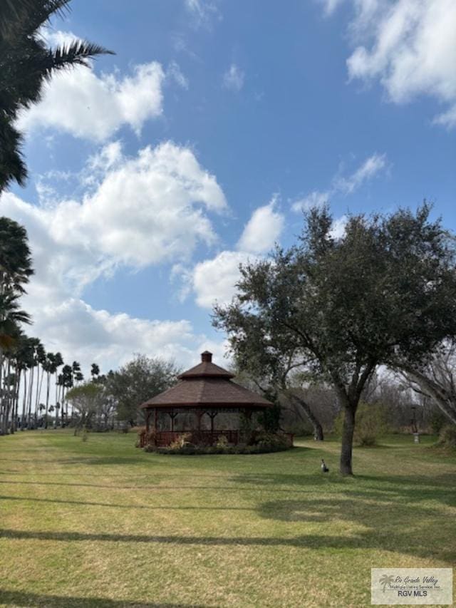 view of yard with a gazebo