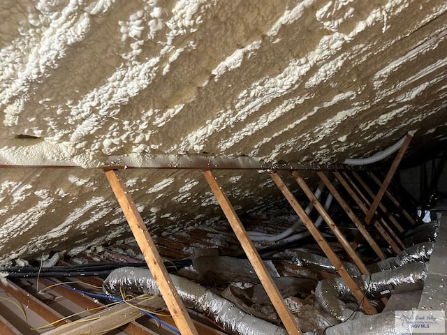 view of unfinished attic