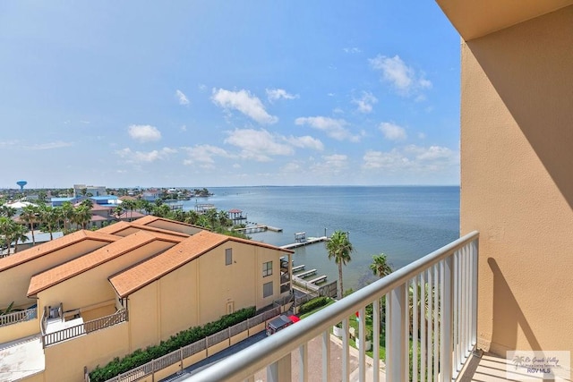 balcony with a water view