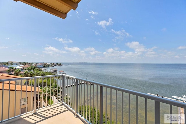 balcony with a water view