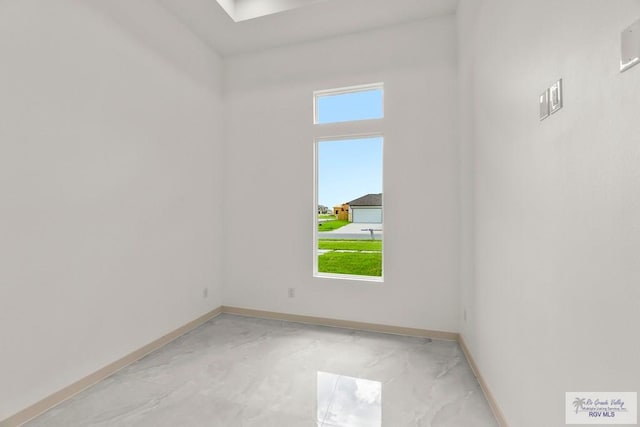 514 Oriole Dr, Los Fresnos, TX 78566 - bathroom with marble tiled floors, vanity, a shower stall, and recessed lighting