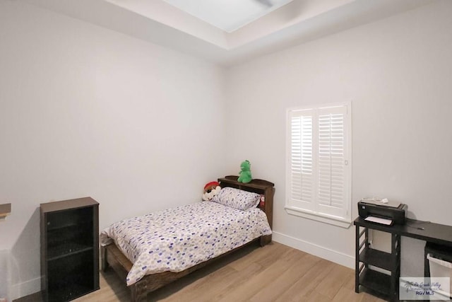 bedroom featuring light hardwood / wood-style flooring