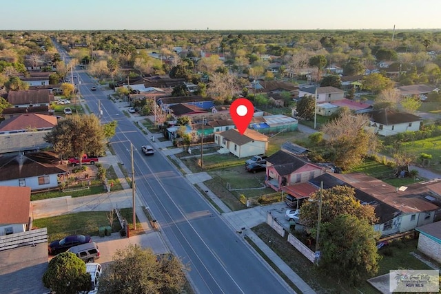 drone / aerial view with a residential view