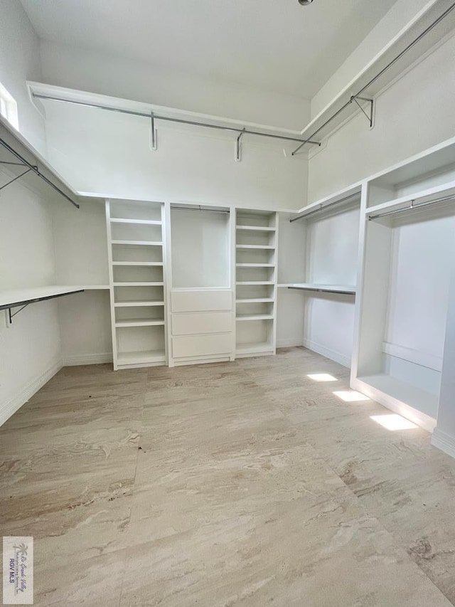 walk in closet featuring hardwood / wood-style flooring