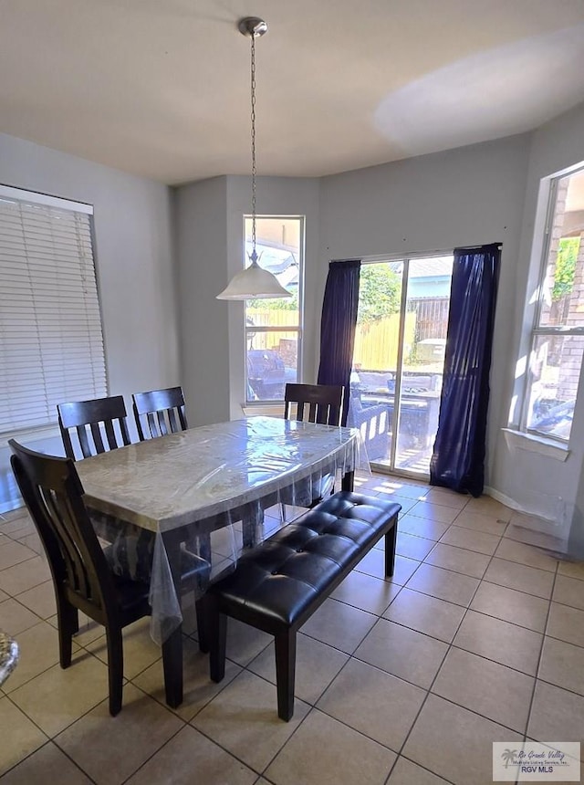 view of tiled dining area