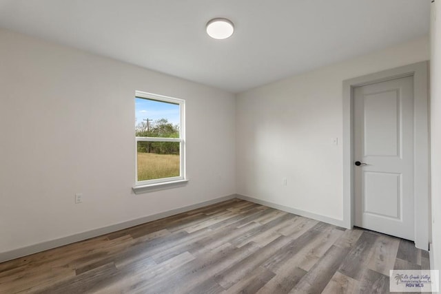 empty room featuring light wood-type flooring