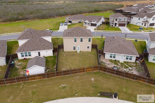 bird's eye view featuring a residential view