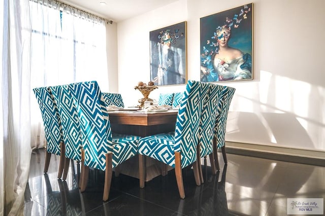 view of tiled dining room