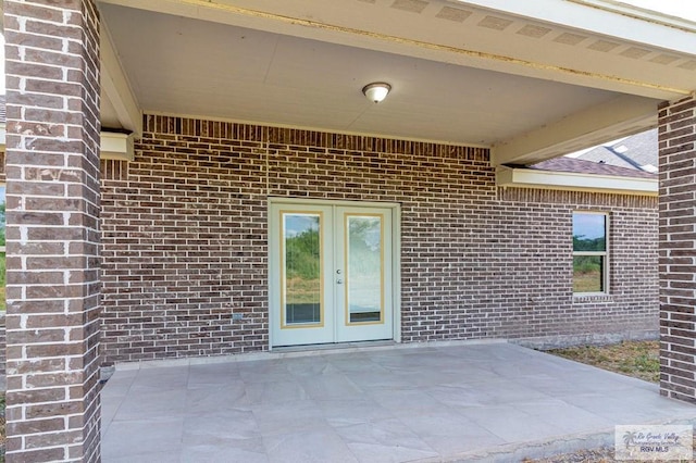 view of patio / terrace featuring french doors