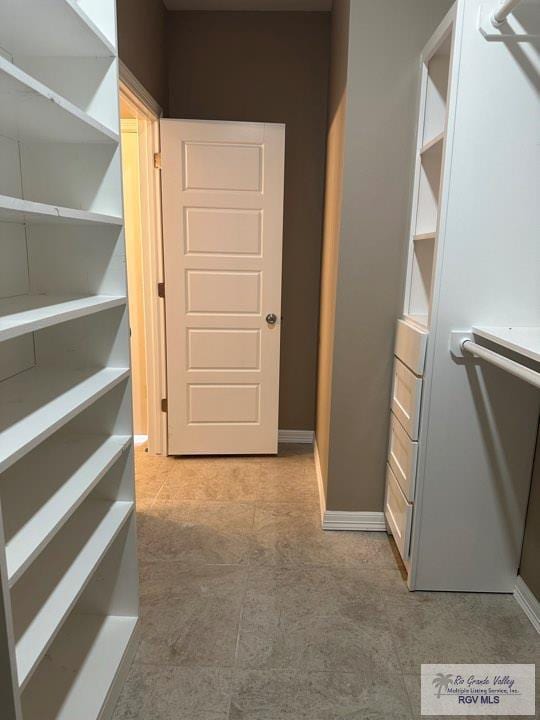 view of walk in closet