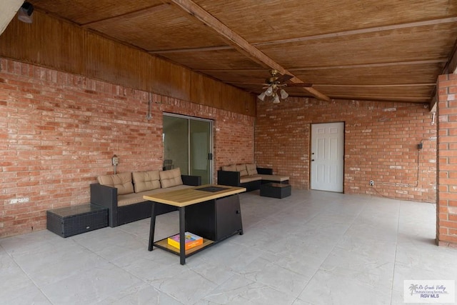 view of patio / terrace featuring outdoor lounge area and ceiling fan