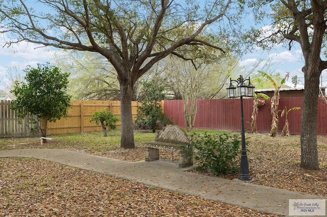 view of yard featuring fence