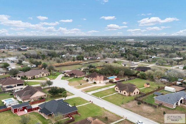 drone / aerial view with a residential view