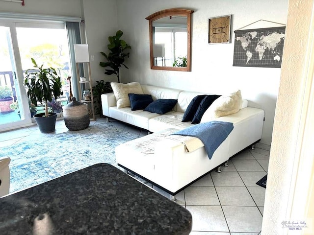 view of tiled living room