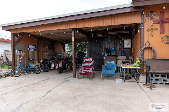 view of garage