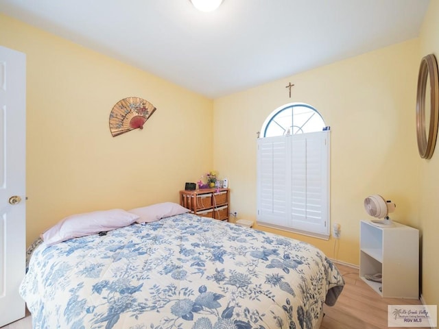 bedroom featuring light hardwood / wood-style flooring