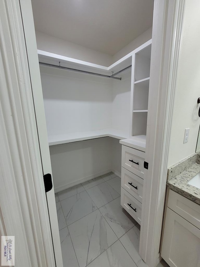 spacious closet featuring sink