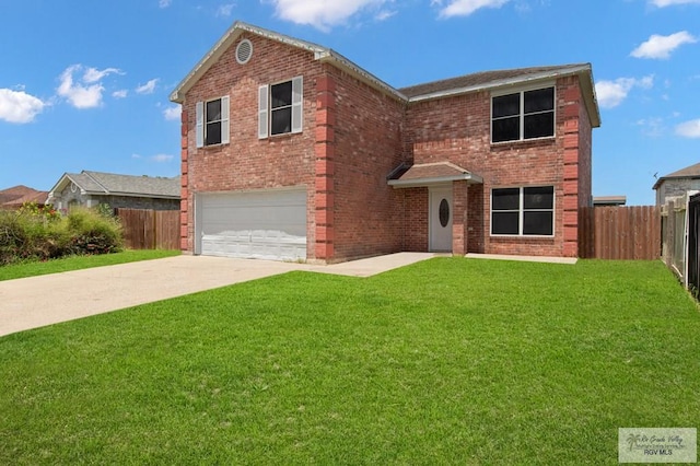 2344 Munich St, Brownsville, TX 78520 - traditional-style house featuring an attached garage, brick siding, and concrete driveway