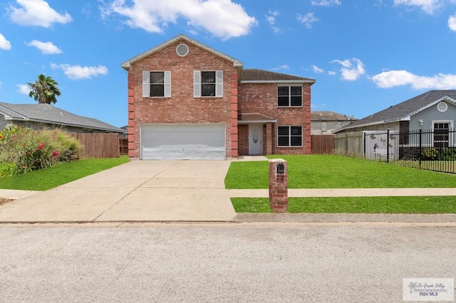2344 Munich St, Brownsville, TX 78520 - traditional-style home with concrete driveway, a garage, and brick siding
