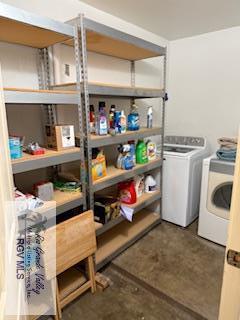 interior space featuring independent washer and dryer