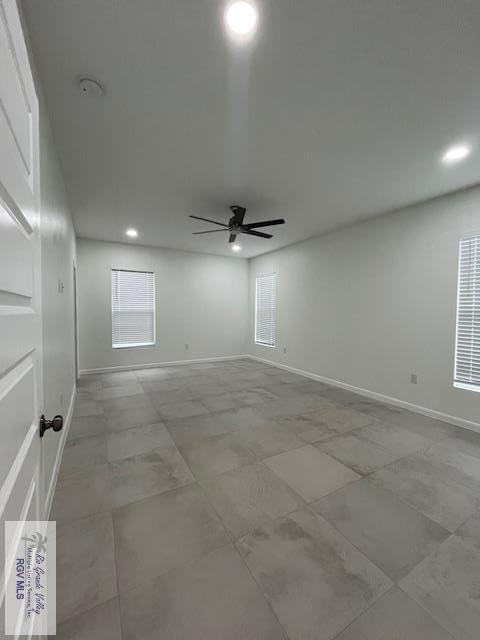 4031 Tito Ct Unit 45, Brownsville, TX 78521 - unfurnished room with recessed lighting, ceiling fan, and baseboards