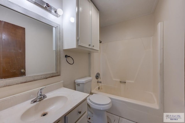 115 E Armstrong Ct, Brownsville, TX 78521 - full bath featuring vanity, toilet, shower / bath combination, and tile patterned flooring