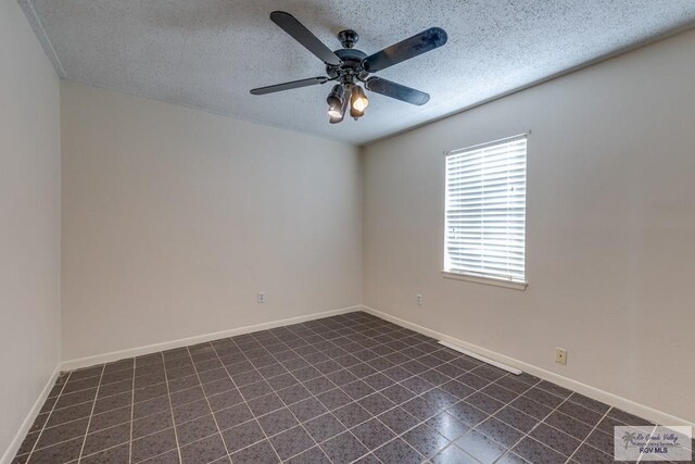 115 E Armstrong Ct, Brownsville, TX 78521 - spare room with a ceiling fan, a textured ceiling, and baseboards