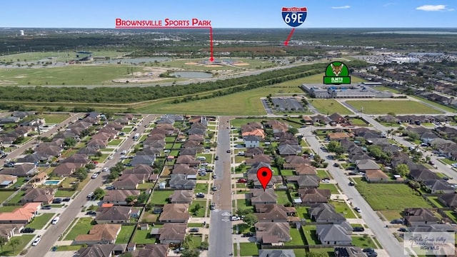 7136 Arroyo Blvd, Brownsville, TX 78526 - aerial view of property and surrounding area with nearby suburban area