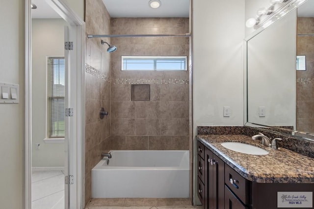 7136 Arroyo Blvd, Brownsville, TX 78526 - bathroom featuring tile patterned flooring, vanity, and bathtub / shower combination