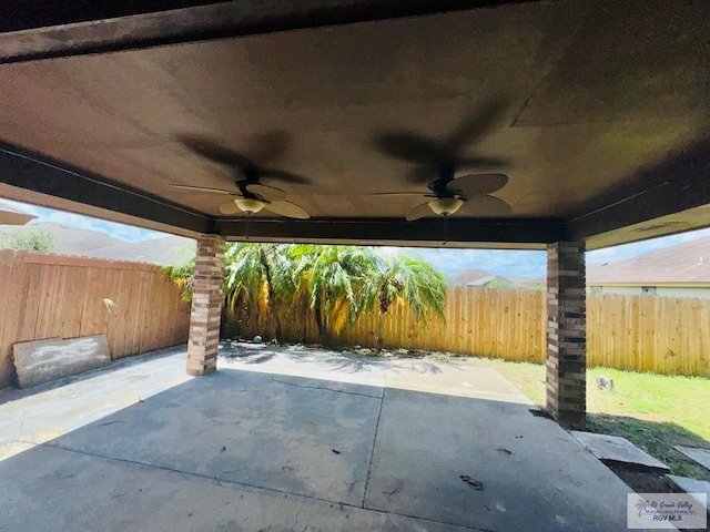 view of patio / terrace with ceiling fan