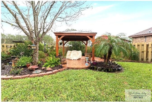 view of yard featuring a gazebo