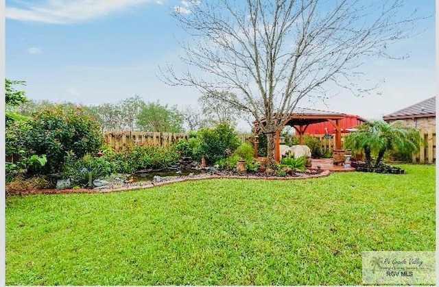 view of yard with a gazebo