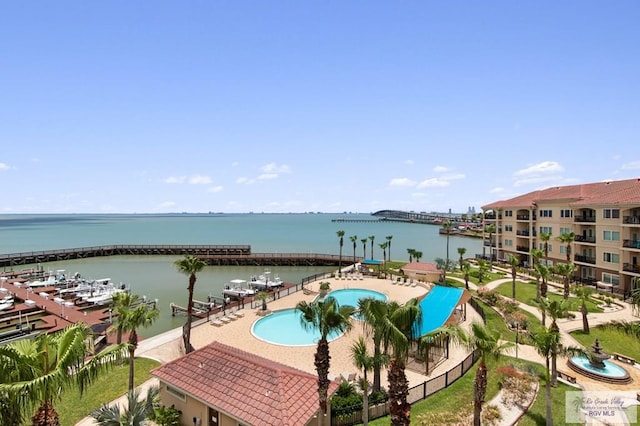 301 Houston Ave Unit 3402, Port Isabel, TX 78578 - community pool with a water view and a patio