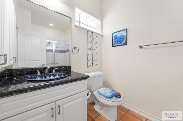 301 Houston Ave Unit 3402, Port Isabel, TX 78578 - full bathroom with vanity, tile patterned floors, and a stall shower