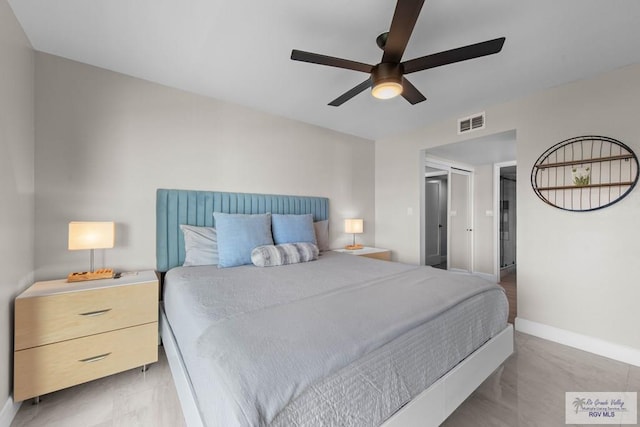 bedroom with ceiling fan