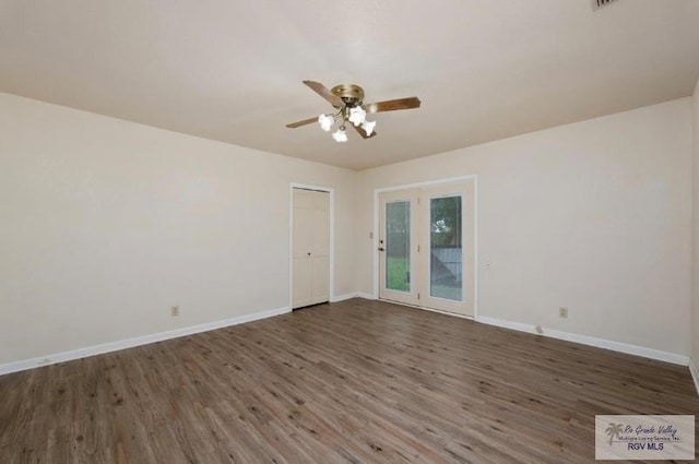 501 Ratliff St, San Benito, TX 78586 - empty room with wood finished floors and ceiling fan