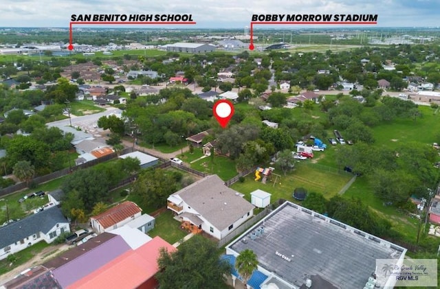 501 Ratliff St, San Benito, TX 78586 - aerial view of property's location featuring nearby suburban area