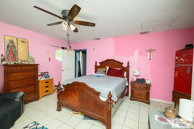 307 W Boone Ave, Pharr, TX 78577 - bedroom featuring light tile patterned floors and ceiling fan
