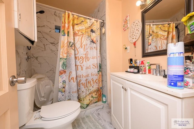 307 W Boone Ave, Pharr, TX 78577 - full bath with marble finish flooring, vanity, and a shower with curtain
