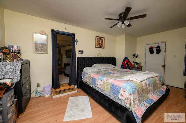 307 W Boone Ave, Pharr, TX 78577 - bedroom featuring light wood-style flooring and ceiling fan