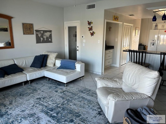 view of tiled living room