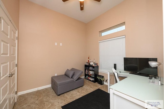 23314 Grapefruit Ave, Harlingen, TX 78552 - office space with a ceiling fan and baseboards