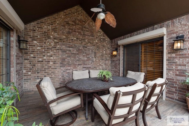 1675 Chipinque Dr, Brownsville, TX 78526 - view of patio / terrace with a ceiling fan and outdoor dining space