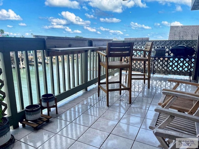 balcony with a water view