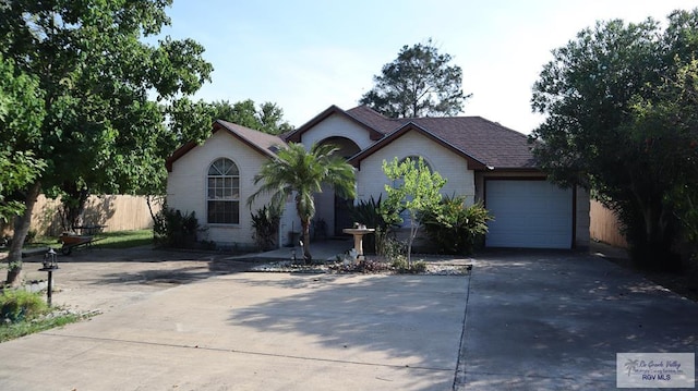 view of front of property featuring a garage