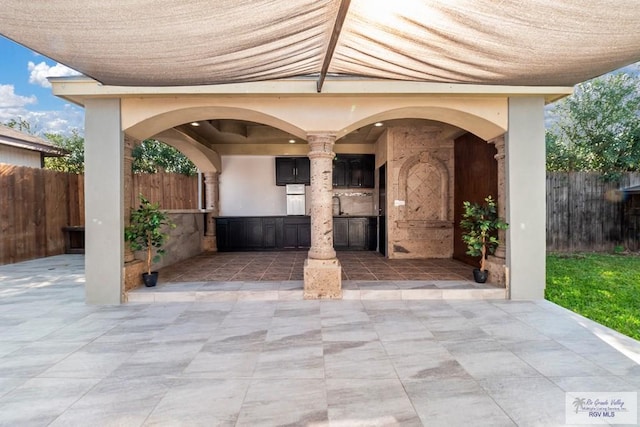 view of patio with sink