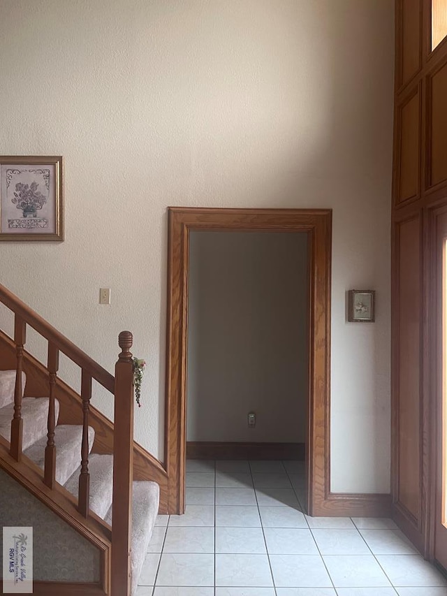 635 S San Marcelo Blvd, Brownsville, TX 78526 - hall featuring stairway and light tile patterned floors
