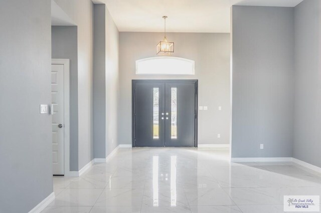 foyer with french doors